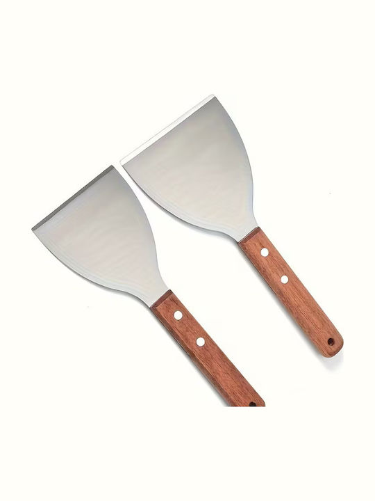 Set 2 Piese Spatule Pentru Grătar Bbq Mâner Din Lemn