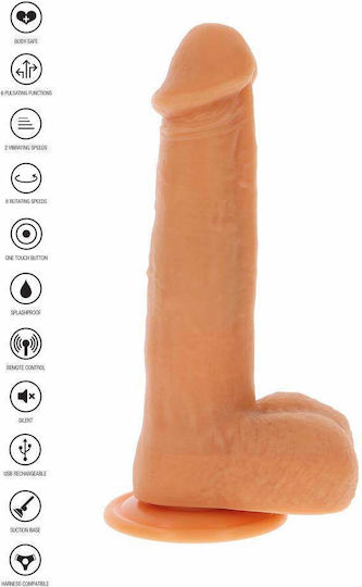 ToyJoy Get Real Ρεαλιστικός Δονητής με Remote Control 21cm Μπεζ