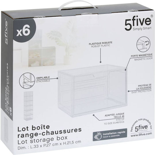 5Five Kunststoff Aufbewahrungsbox für Schuhe 33x27x21.5cm 1Stück