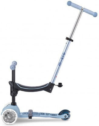 Micro Kinderroller Deluxe Rock And Go 3-Rad mit LED-Beleuchtung für 12 Monate Ocean Slate