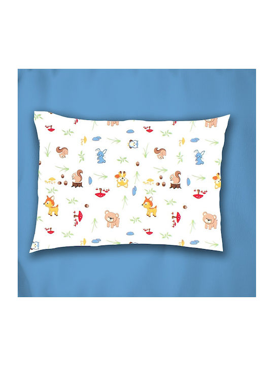 Dimcol Baby Pillowcase White Sky Blue 45x35cm
