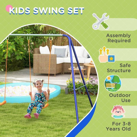 Playground Set 2 Swings Multicolour for Kids 3-8 Years 269x160x180 Cm