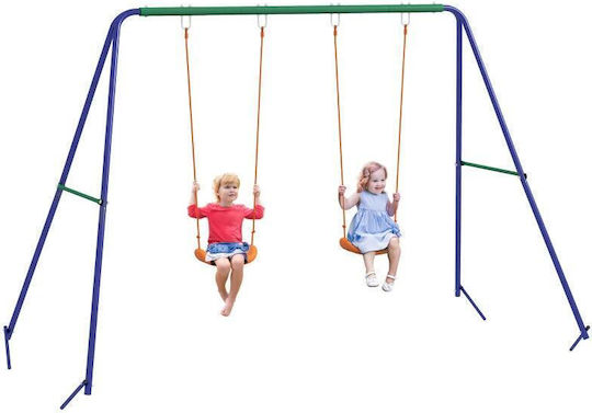 Playground Set 2 Swings Multicolour for Kids 3-8 Years 269x160x180 Cm