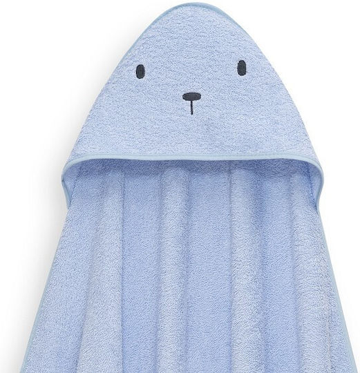 Interbaby Bear Σετ Μπουρνούζι & Πανάκι Παρηγοριάς Μουσελίνας Blue