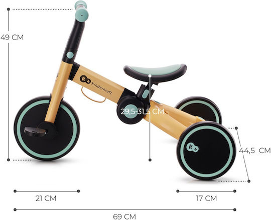 Kinderkraft 4 Trike Πτυσσόμενο για 1-3 Ετών Sunflower Blue