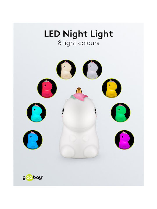 Goobay Nursery Night Light LED Unicorn Battery White Warm with Sensor