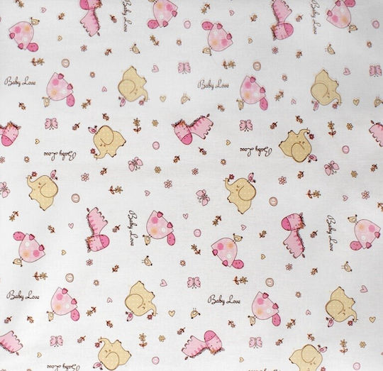 Dimcol Kids Cotton Pillowcase 50x70cm White-pink