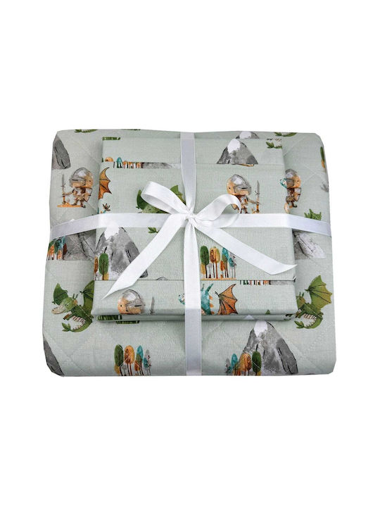 Astron Italy Pătură Pentru Copii Single Ippotes Verde 160x240 cm
