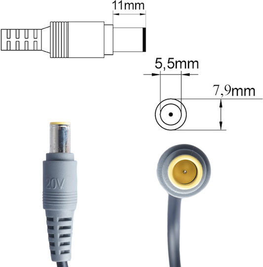 Τροφοδοτικό Laptop Ac Adapter Φορτιστής Lenovo L530 L430 L520 L520 L420 L520 L420 T430 T430 T530 T530 T430s T430 T520 T520 T420 T420s T510 T400 T410 T410 T400 T400s T61 T430i X230 X230 X230 X230 Laptop Notebook Charger Oem Υψηλής Ποιότητας Κωδ.60063