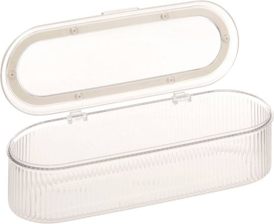 5Five Plastic Storage Box with Lid Beige 27.2x10.7x8.2cm 1pcs