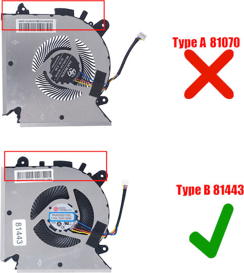 Laptop CPU Cooling Fan MSI GF63 MS-16R1 MS-16R2 PABD08008SH N413 PABD08008SH-N413 E322500300A 4pin Code 81443