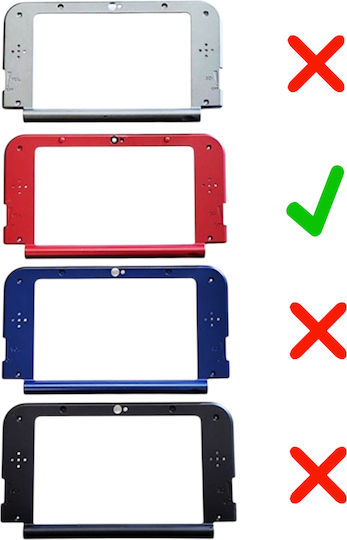Top Housing Element Display Frame Nintendo New 3DS XL Rotes Code 1-game095