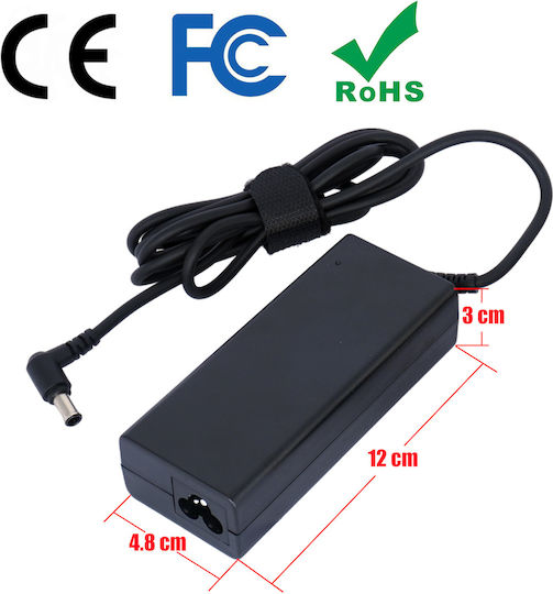 Laptop Power Supply AC Adapter Charger Sony 90W 19.5V 4.7A 6.5mm x 4.4mm VGP-AC19V36 VGN-FW51JF VGN-FW11M Laptop Notebook Charger OEM High Quality Code 60074