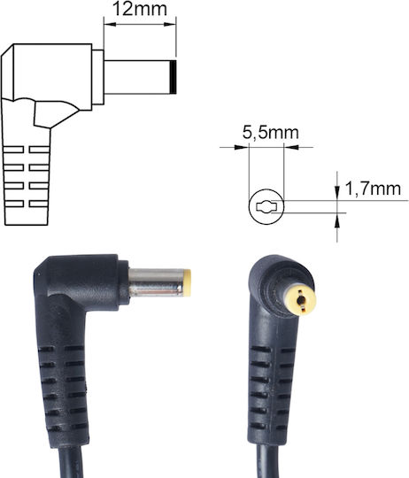 Laptop Charger 90W 19V 4.74A for Acer with Detachable Power Cable Bulk