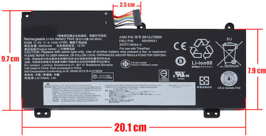 Compatible Battery for Lenovo ThinkPad Lenovo ThinkPad E560P, ThinkPad S5 2nd Gen with 3820mAh