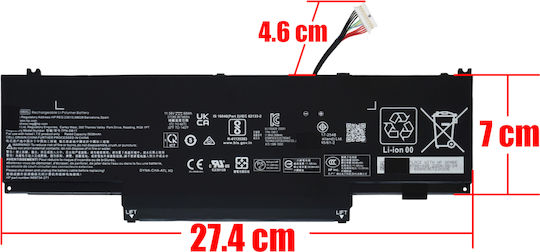 X360 Съвместима Батерия за HP EliteBook HP EliteBook x360 1040 G11, ER06XL, HSTNN-OB3I с 5638mAh