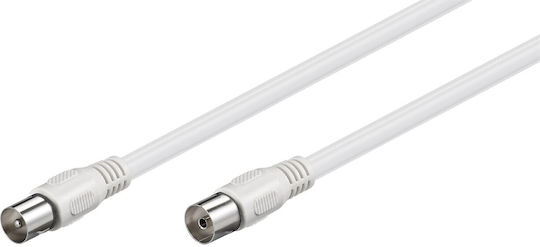 Goobay Καλώδιο Κεραίας Coax male - Coax female Λευκό 2m (66614) 1τμχ