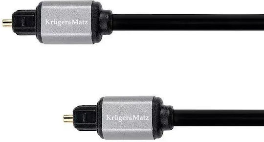 Kruger & Matz Optical Audio Cable TOS male - TOS male Μαύρο 5m (KM1225)