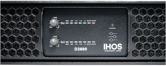 Ihos D-3600 Τελικός Ενισχυτής PA 2 Καναλιών 3600W/4Ω 1800W/8Ω με Σύστημα Ψύξης L005746