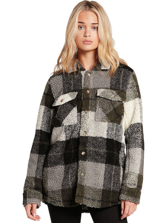 Silent Sherpa Γυναικείο Καρό Πράσινο Overshirt