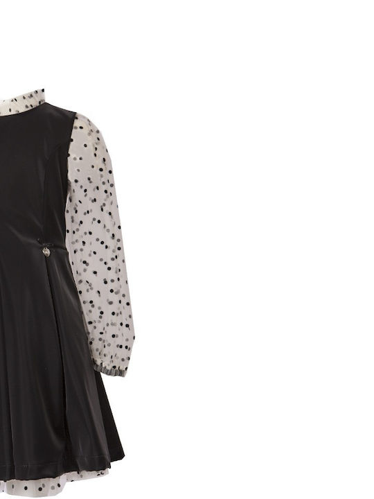 Children's Dress Long Sleeve Velvet Black