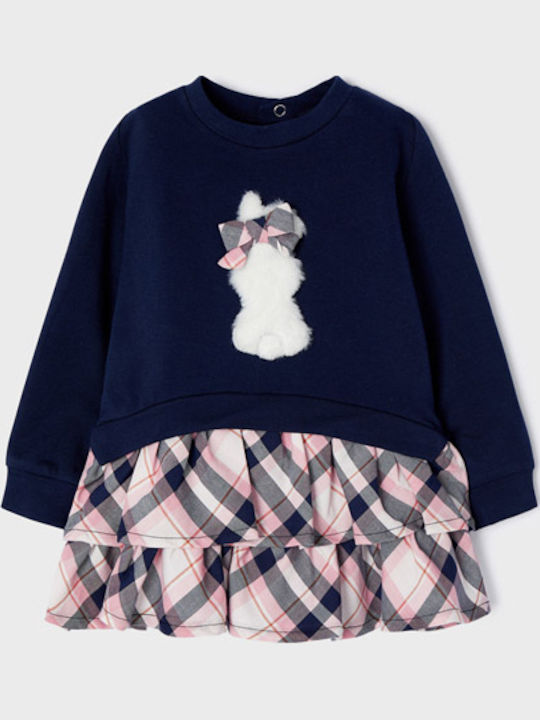 Kinderkleid Mädchenkleider Langärmelig Geprüft Marineblau