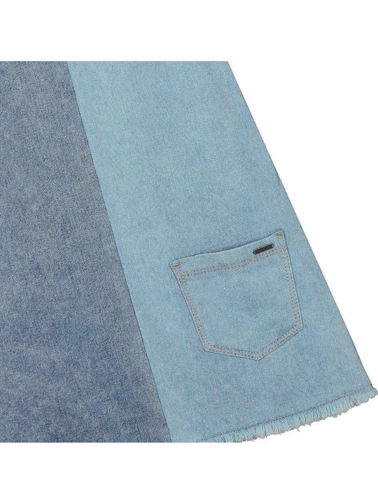 Kinderkleid Ärmellos Denim Blau