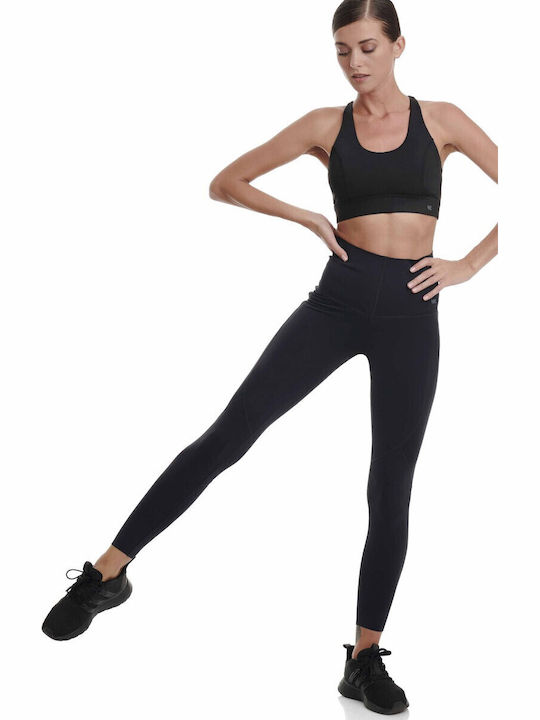 Damen Gekürzte Formendefinition Leggings Hohe Taille Schwarz