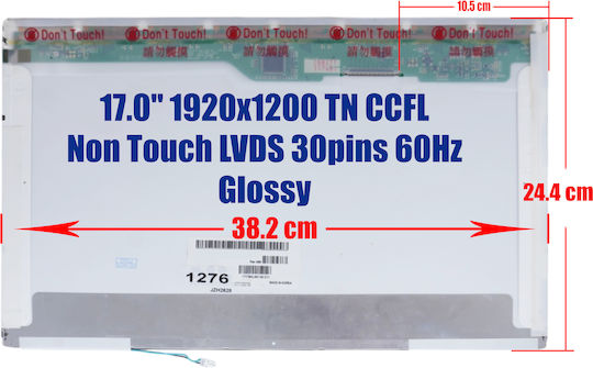 Laptop Screen 17.0'' 1920x1200 WUXGA CCFL 30 Pin Laptop Screen Monitor Code 1-1276