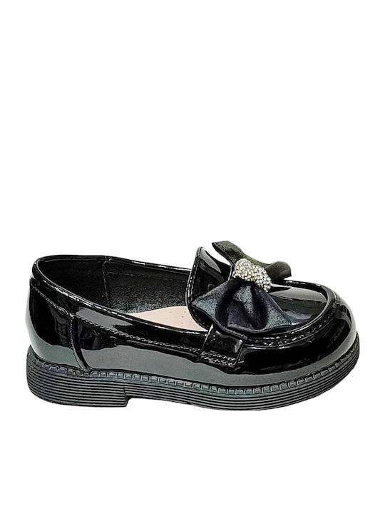 Girls Patent Leather Moccasins Black