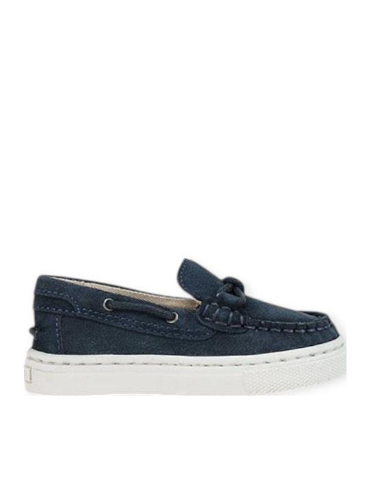 Boys Suede Moccasins Navy Blue