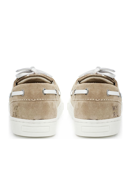 Mayoral Nautical Shoe Sustainable Leather Boy 24-47562-061 Beige-Grey