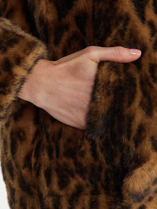 Women's Short Fur Leopard Print