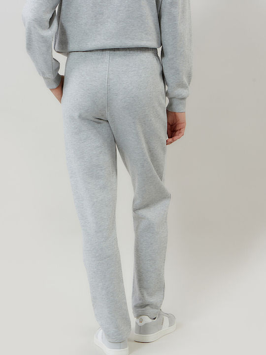 Παντελόνι Φόρμας με Λάστιχο Fleece Γκρι
