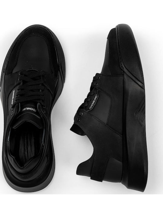 Ανδρικά Ανατομικά Flatforms Sneakers Total Black