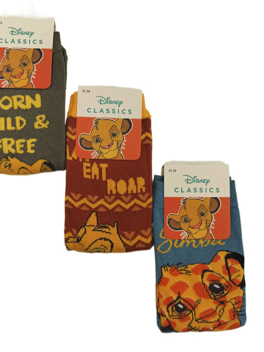 Disney Kids' Socks Knee-High Lion King Colorful 3 Pairs