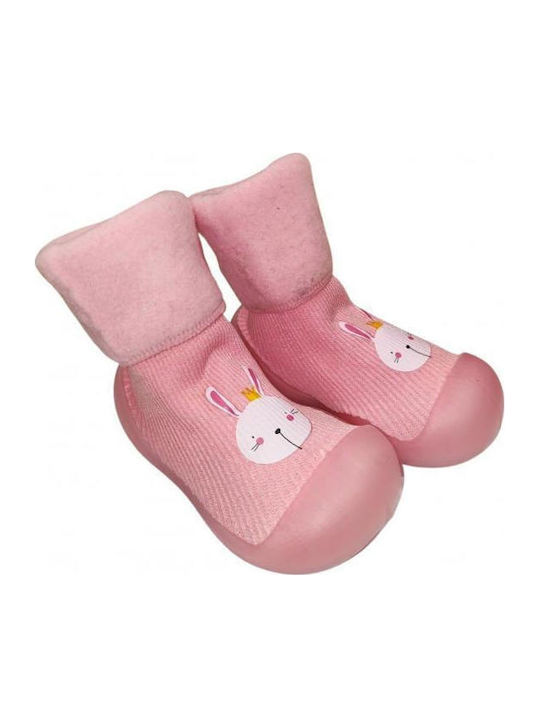 Childrenland Παιδικές Καλτσοπαντόφλες Pink