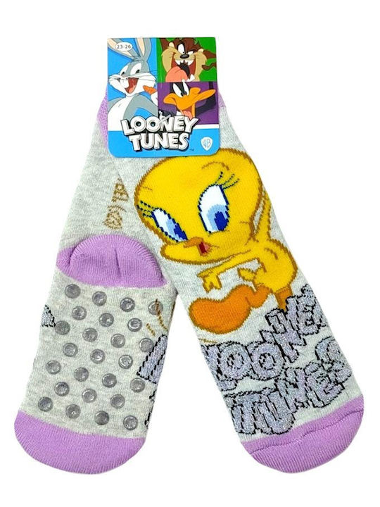 Looney Tunes Kindersocken Rutschfest Grey