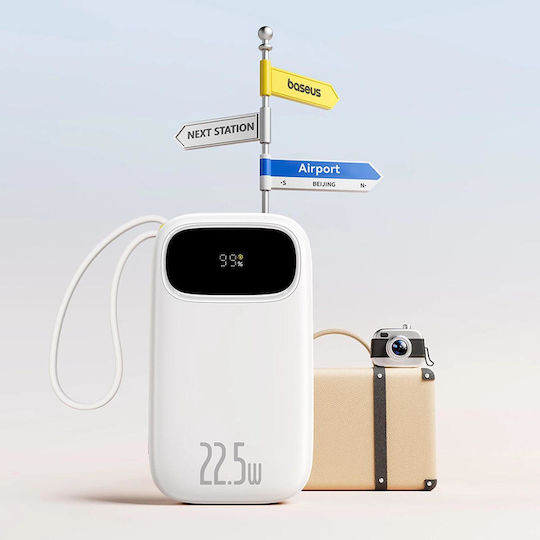 Baseus EnerFill FC31 Power Bank 20000mAh 22.5W με Θύρα USB-A και Θύρα USB-C Λευκό