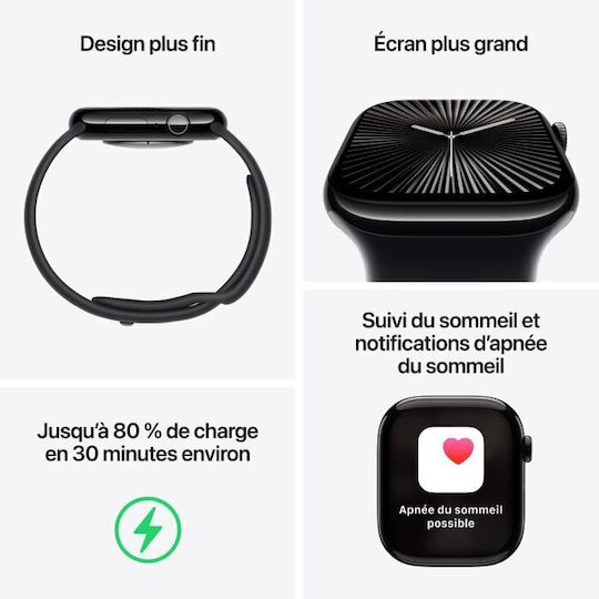 Apple Apple Watch Series 10 Cellular Titanium 46mm Wasserdicht mit eSIM und Herzfrequenzmesser (Slate - Milanese Loop Slate - S/M)