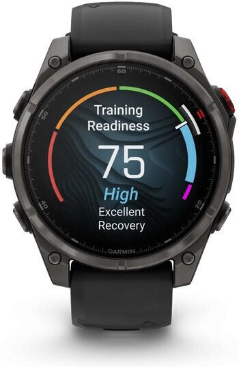 Garmin Fenix 8 Pro Titan 51mm Wasserdicht Smartwatch mit eSIM und Pulsmesser (Carbon Gray DLC Titanium with Black)