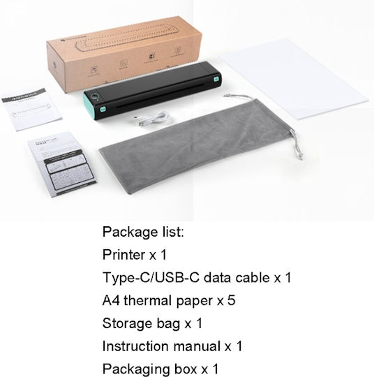 M08F Ασπρόμαυρος Εκτυπωτής Θερμικός Grey A4 Version TBD0603510801I
