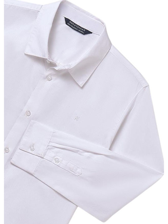 Kids One Color Shirt Long Sleeve White