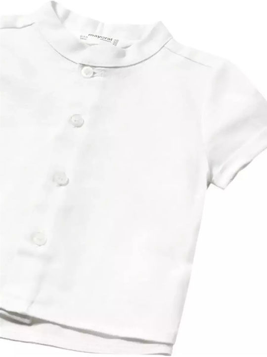 Kids Short-sleeved Linen Shirt White