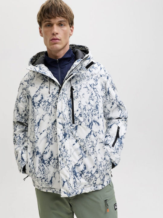 Jack & Jones 12284649 Ανδρικό Μπουφάν για Σκι & Snowboard Λευκό