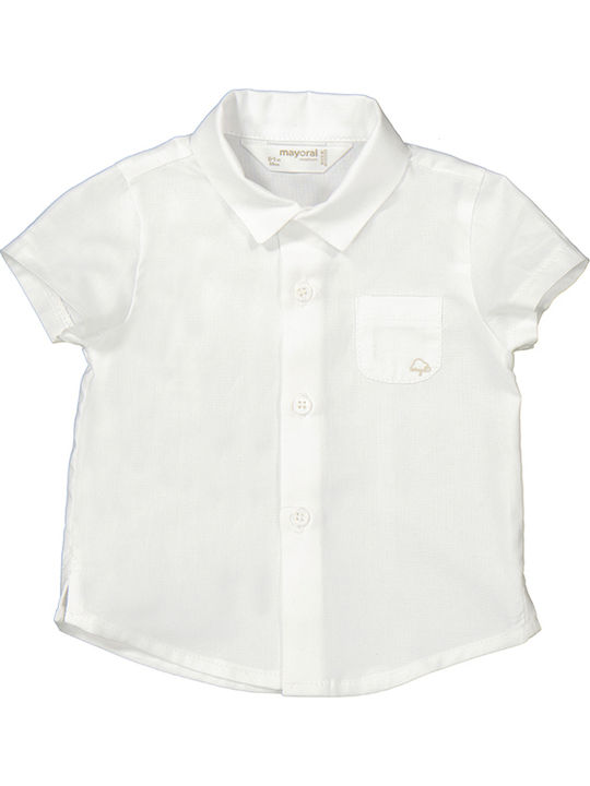 Kids Short-sleeved One-color White Shirt