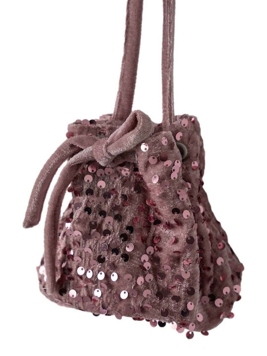 Children's Dress Long Sleeve with Sequins Set with Accessories Pink
