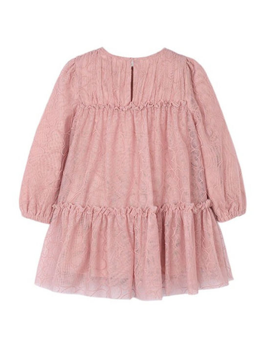 Children's Dress Long Sleeve Tulle Soft Pink