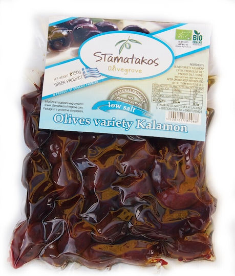 Stamatakos Organic Pitless Kalamon Olives 250gr