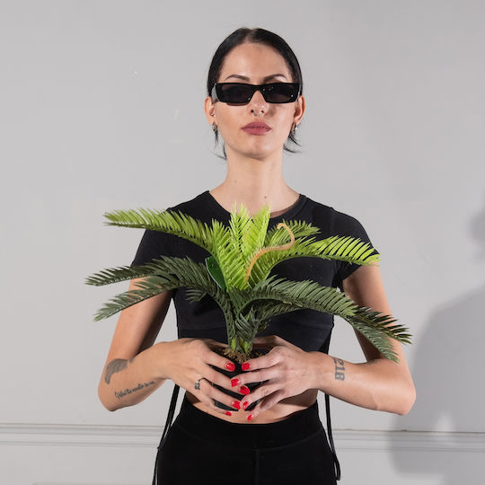 Künstliche Pflanze im Töpfchen Palme Grün 25cm Supergreens